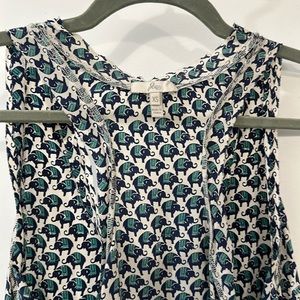 Joie silk elephant top xs double layer hem